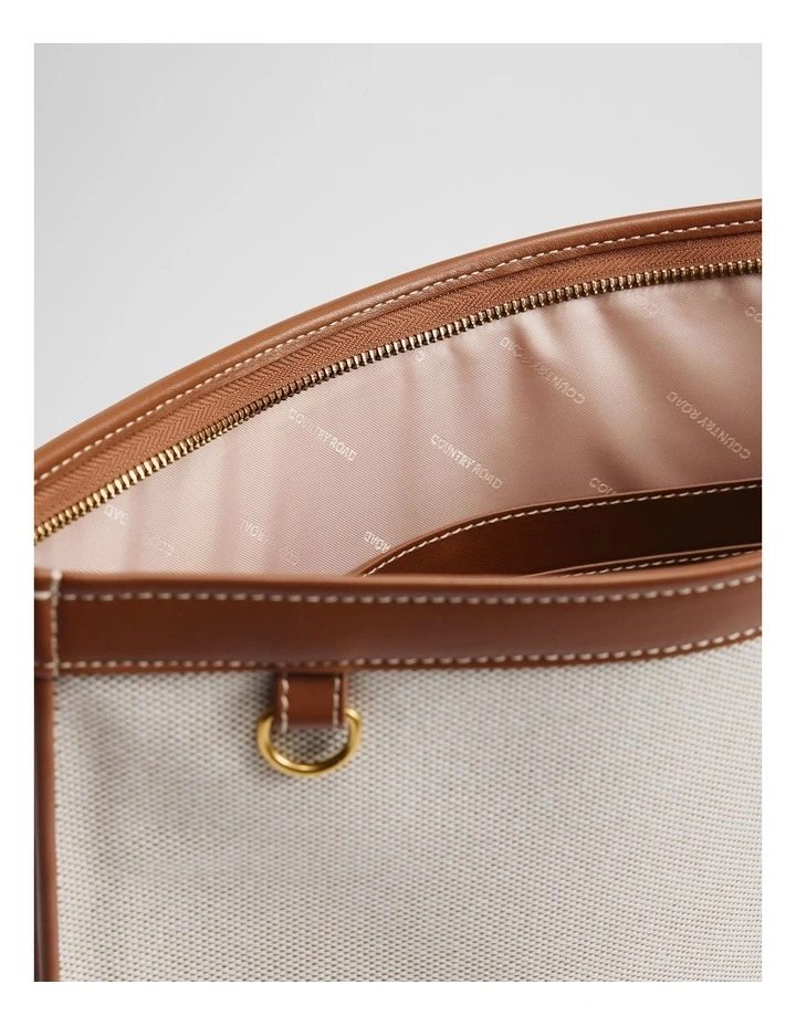 Zip Top Tech Case in Tan image 2