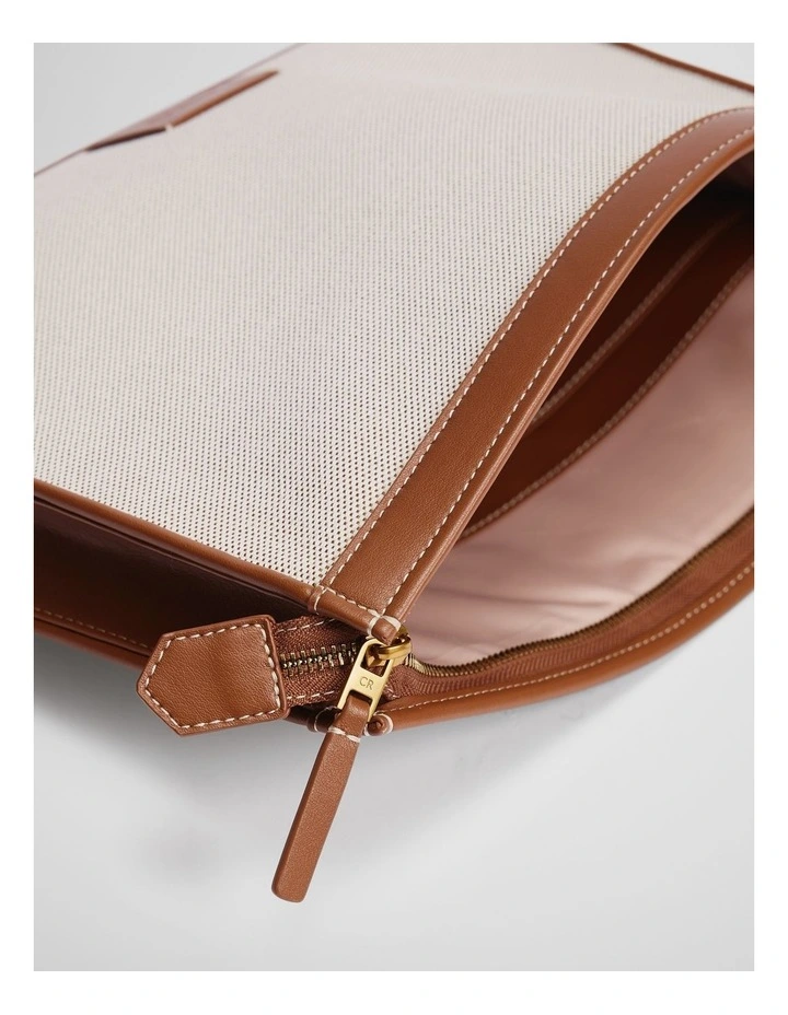 Zip Top Tech Case in Tan image 3