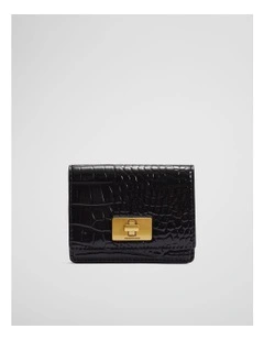 Turn Lock Wallet in Black Multi