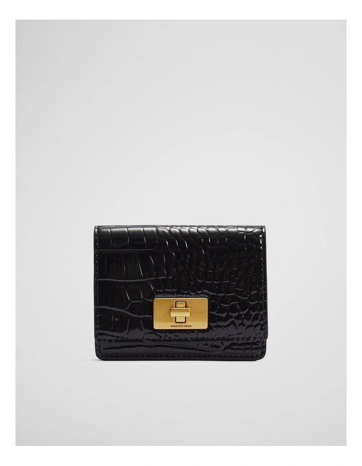 Turn Lock Wallet in Black Multi image 1