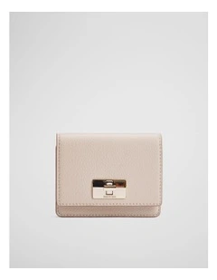 Turn Lock Wallet in Buff