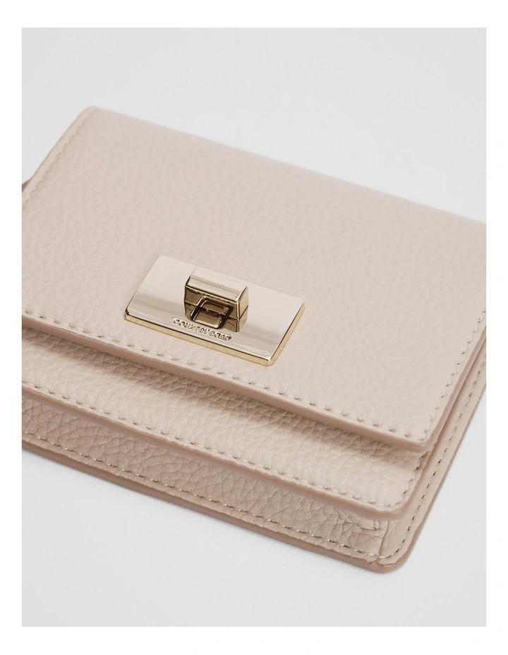 Turn Lock Wallet in Buff image 3