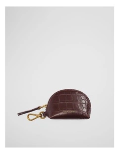 Zip Purse Keyring in Chocolate