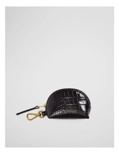 Zip Purse Keyring in Black Multi