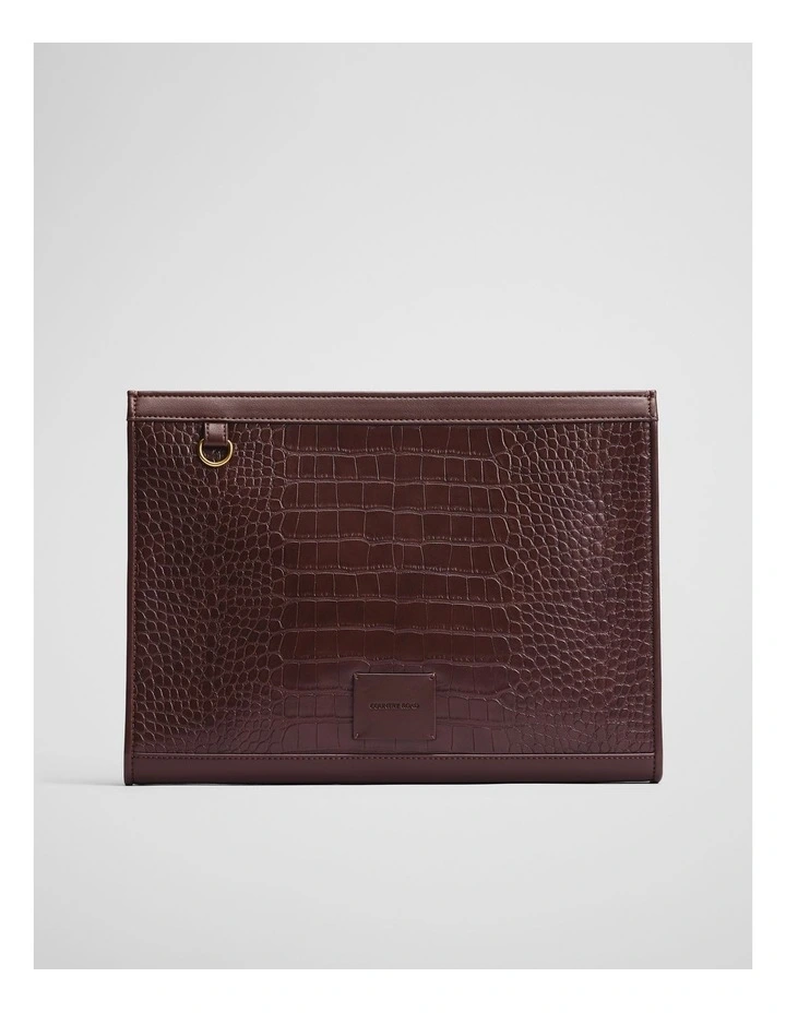 Zip Top Tech Case in Chocolate image 1