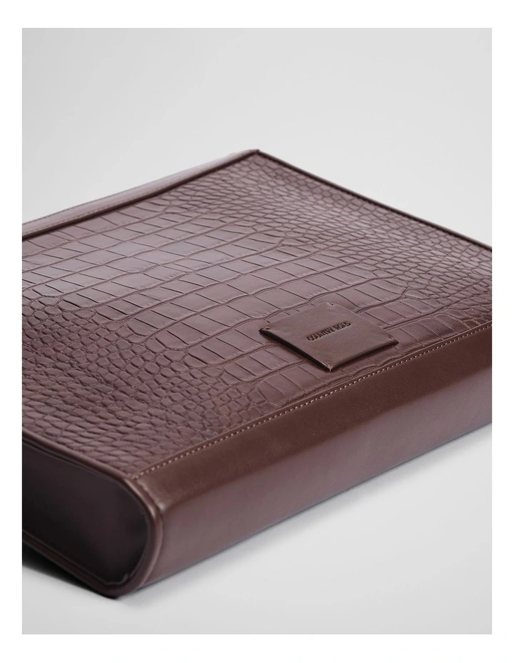 Zip Top Tech Case in Chocolate image 2