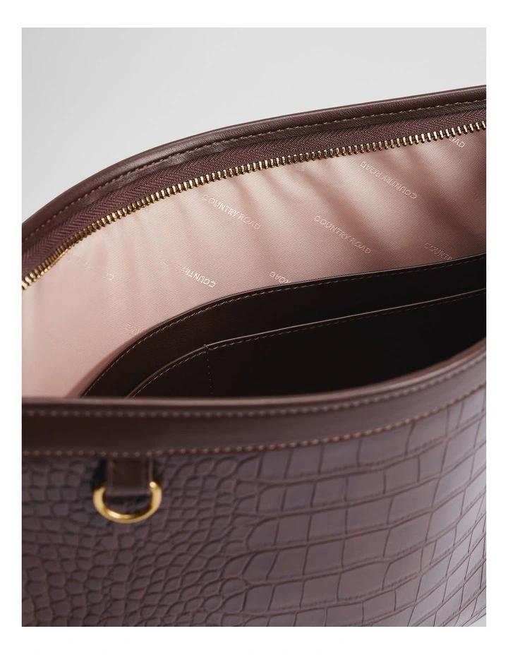 Zip Top Tech Case in Chocolate image 3