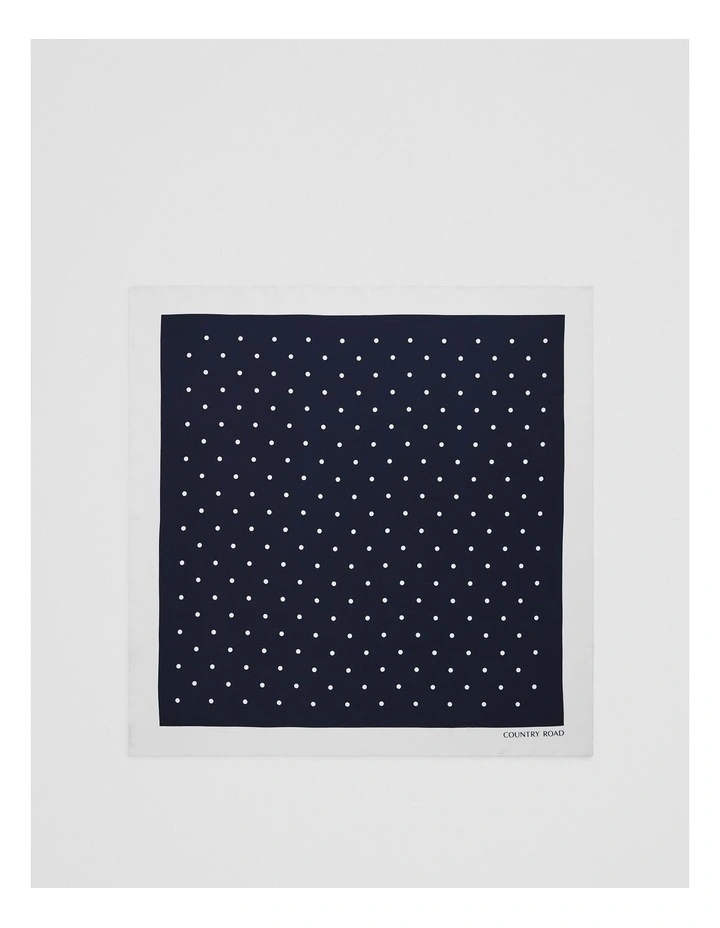 Silk Spot Scarf in Navy image 3