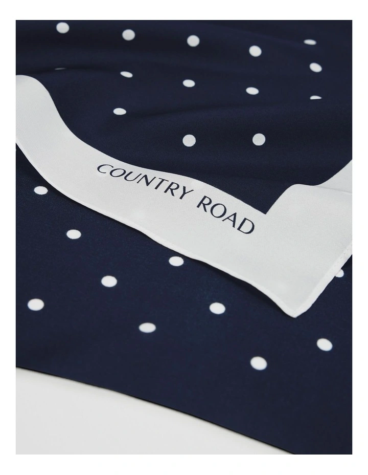 Silk Spot Scarf in Navy image 4