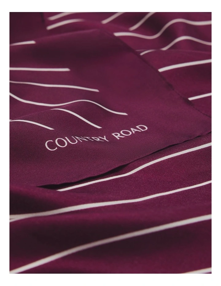 Silk Stripe Scarf in Mulberry image 4