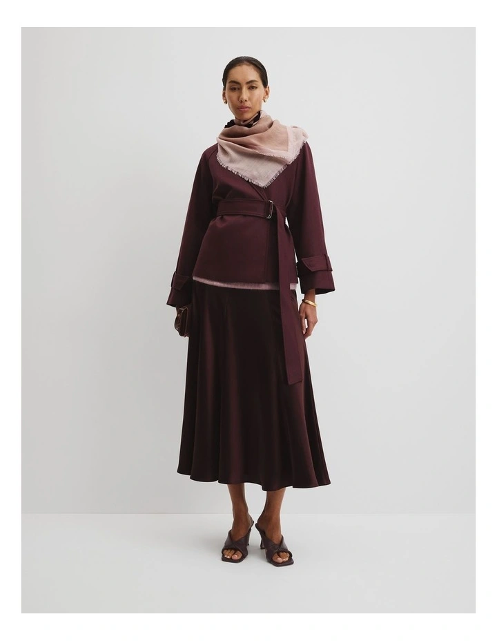 Wool Geometric Scarf in Mulberry image 2