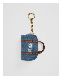 Heritage Duffle Bag Charm in Denim