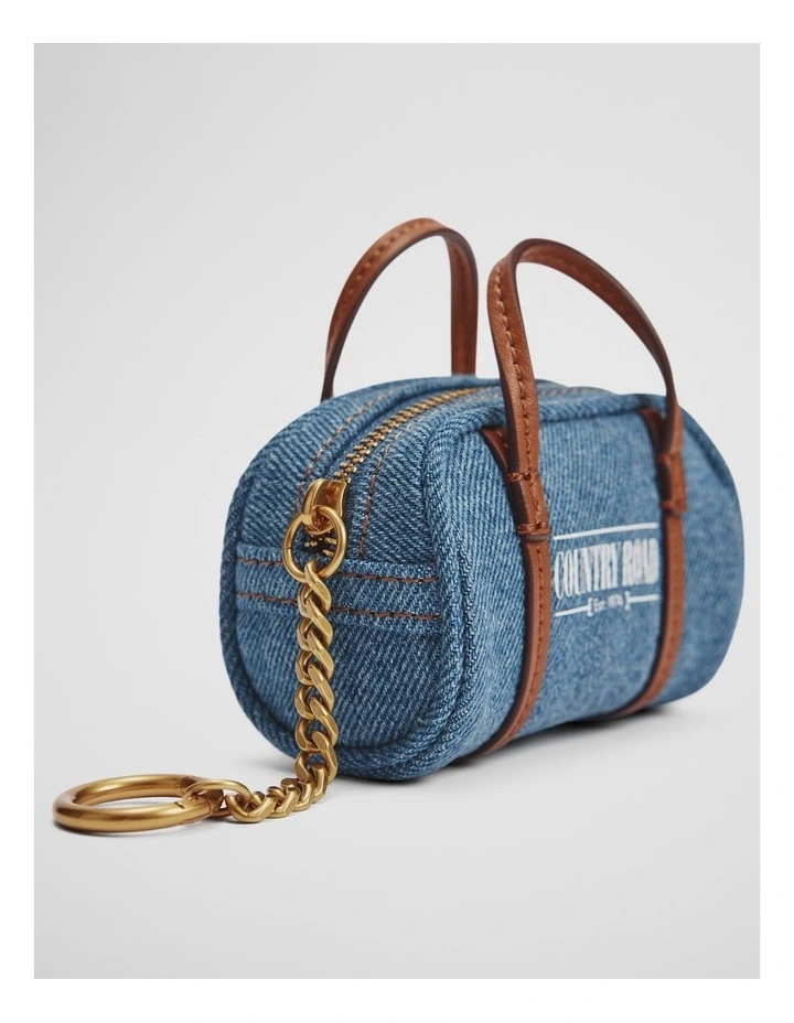 Heritage Duffle Bag Charm in Denim image 2