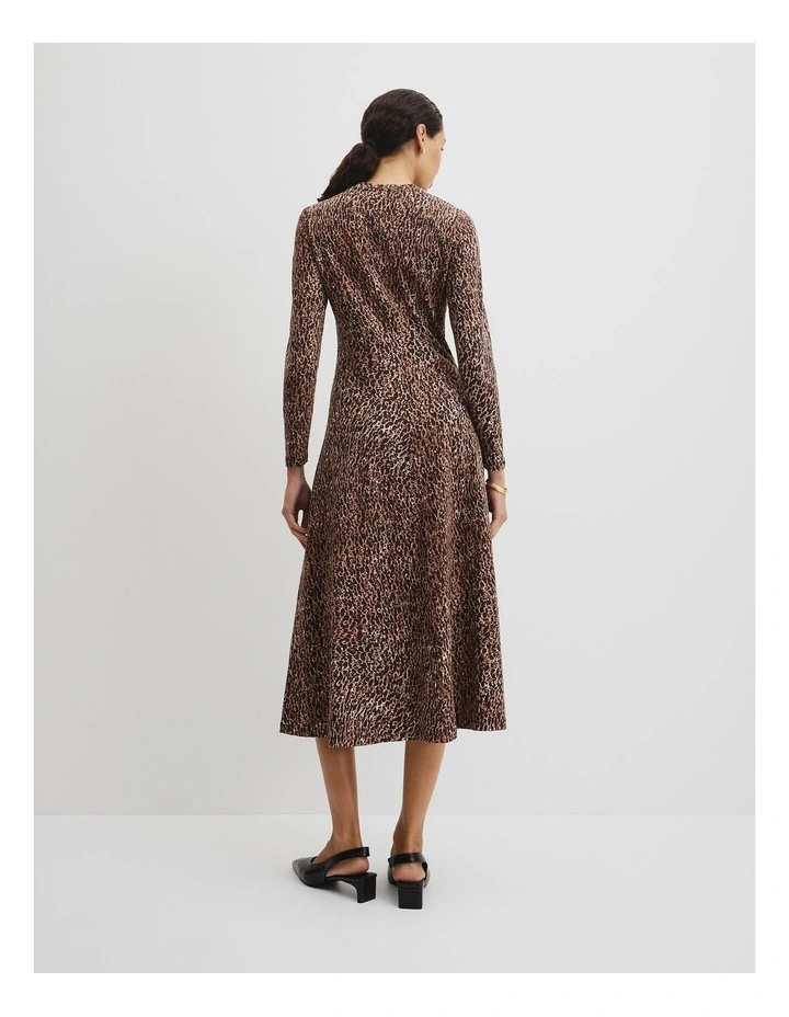 Australian Cotton Blend Print Jersey Dress in Mottled Spot image 4