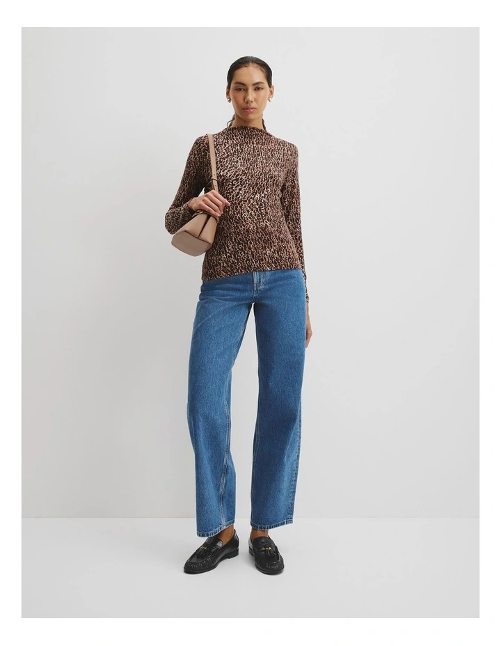 Print Jersey Top in Mottled Spot image 3