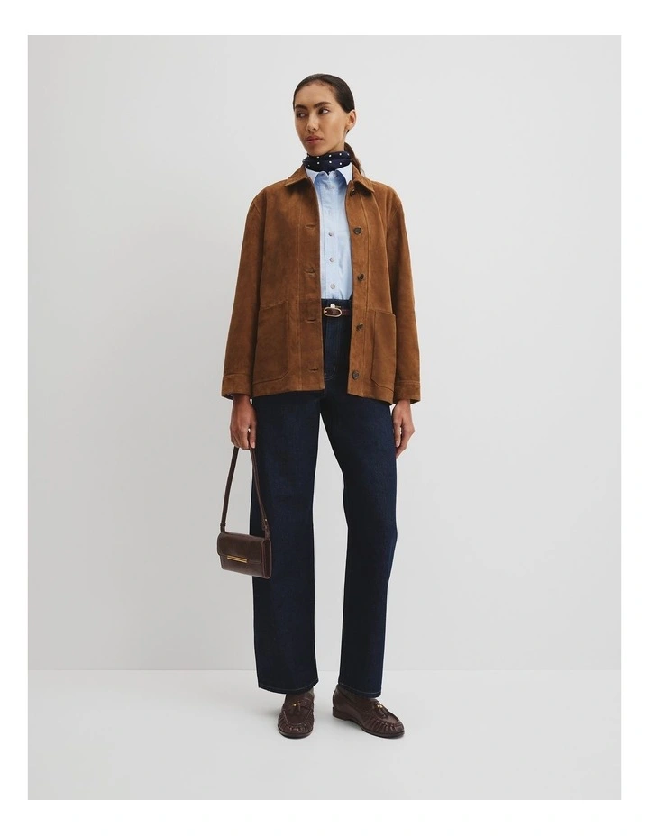 Suede Jacket in Cognac image 1