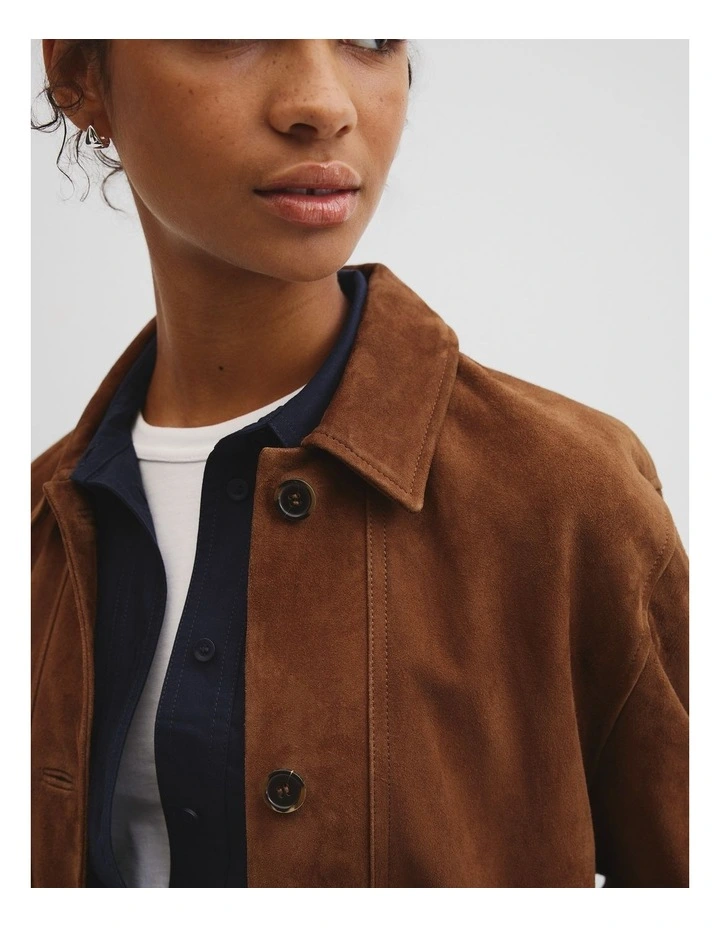 Suede Jacket in Cognac image 3