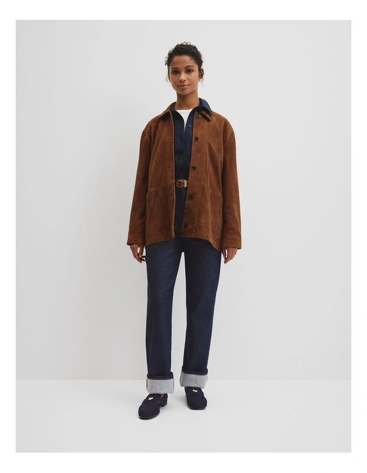Suede Jacket in Cognac image 4
