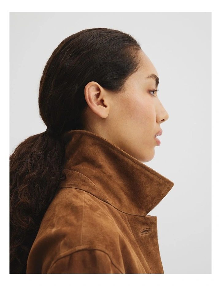 Suede Jacket in Cognac image 4