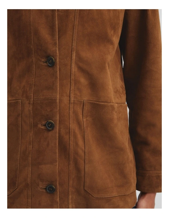 Suede Jacket in Cognac image 5