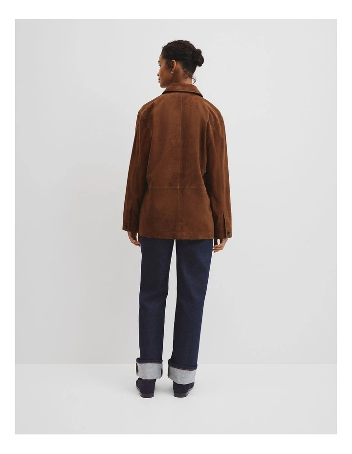 Suede Jacket in Cognac image 6