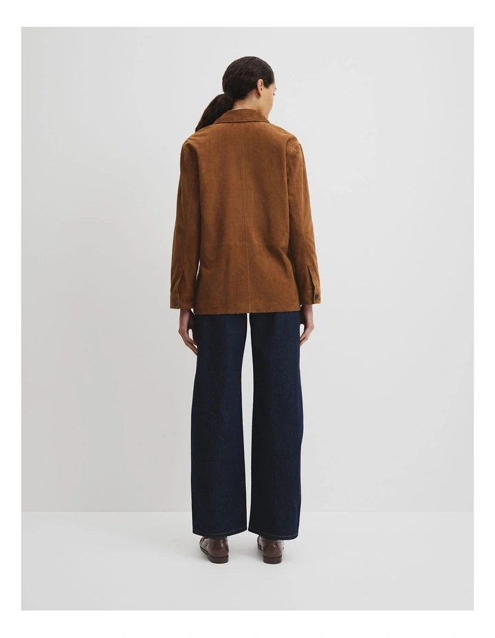 Suede Jacket in Cognac image 6