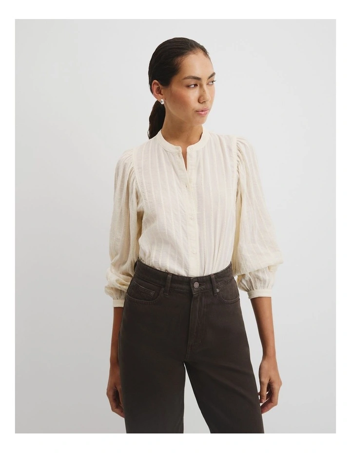 Textured Dolman Blouse in Antique White image 1