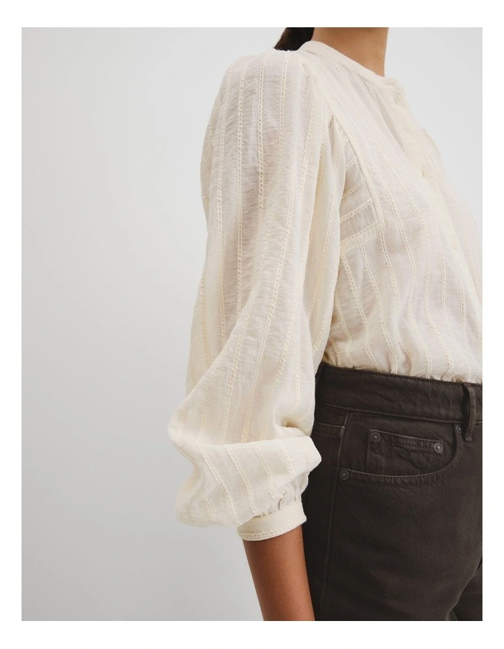 Textured Dolman Blouse in Antique White image 2