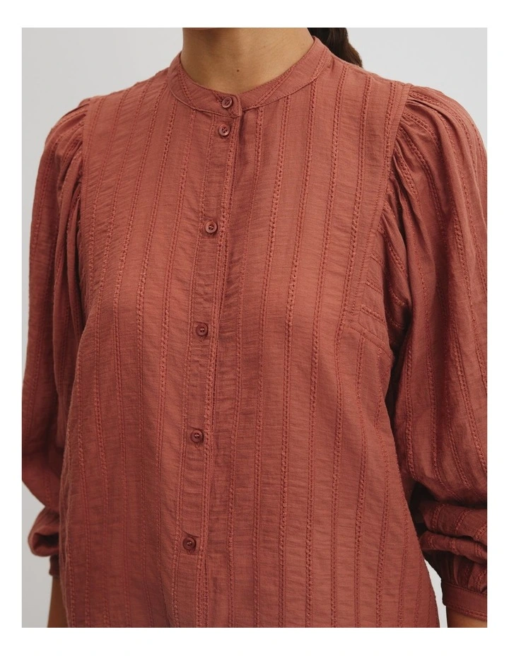 Textured Dolman Blouse in Redwood image 2