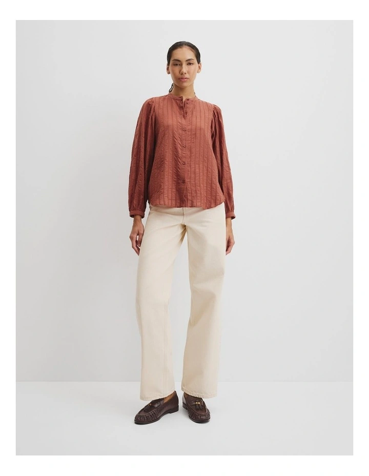 Textured Dolman Blouse in Redwood image 3