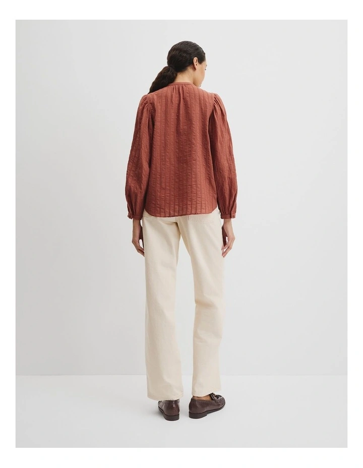 Textured Dolman Blouse in Redwood image 4