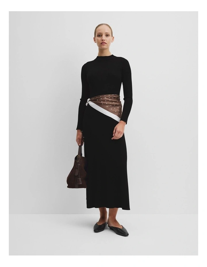 Silk Spot Scarf in Pecan image 2