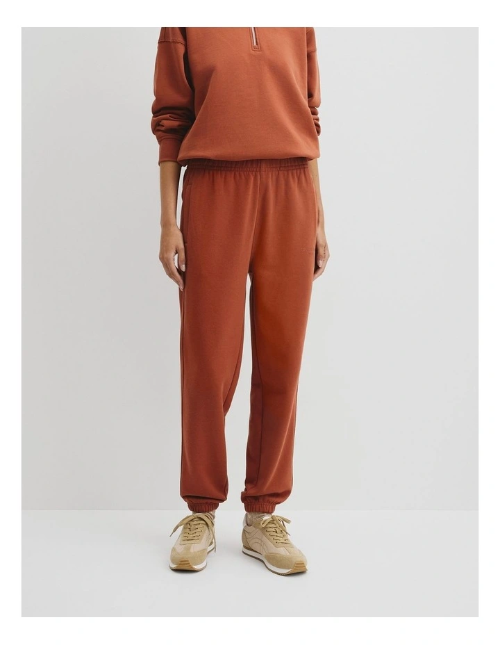Australian Cotton Cuffed Track Pant in Redwood image 2