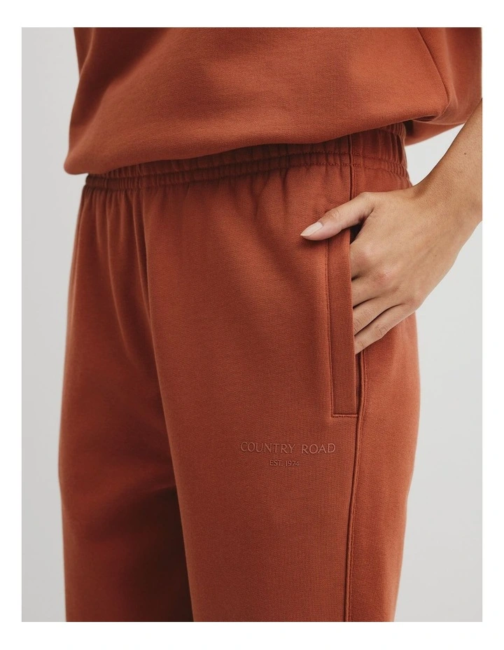 Australian Cotton Cuffed Track Pant in Redwood image 3