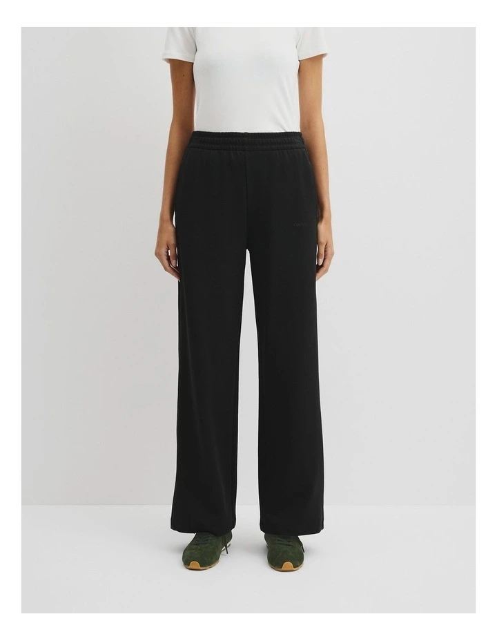 Australian Good Earth Cotton Straight Leg Track Pant in Black image 2