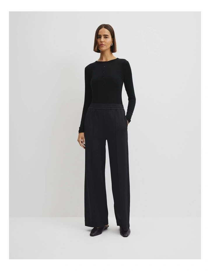 Twill Track Pant in Black image 1