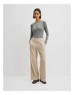 Twill Track Pant in Stone Taupe
