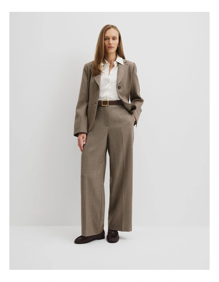 Wool Herringbone Pant in Herringbone image 1