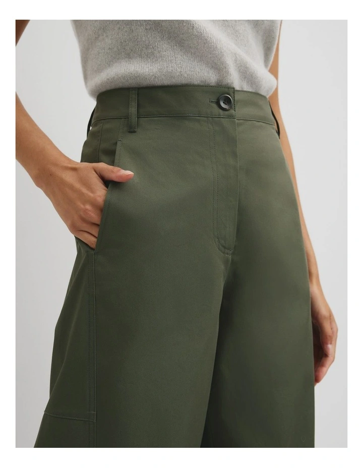 Australian Cotton Tapered Drill Pant in Moss Green image 3
