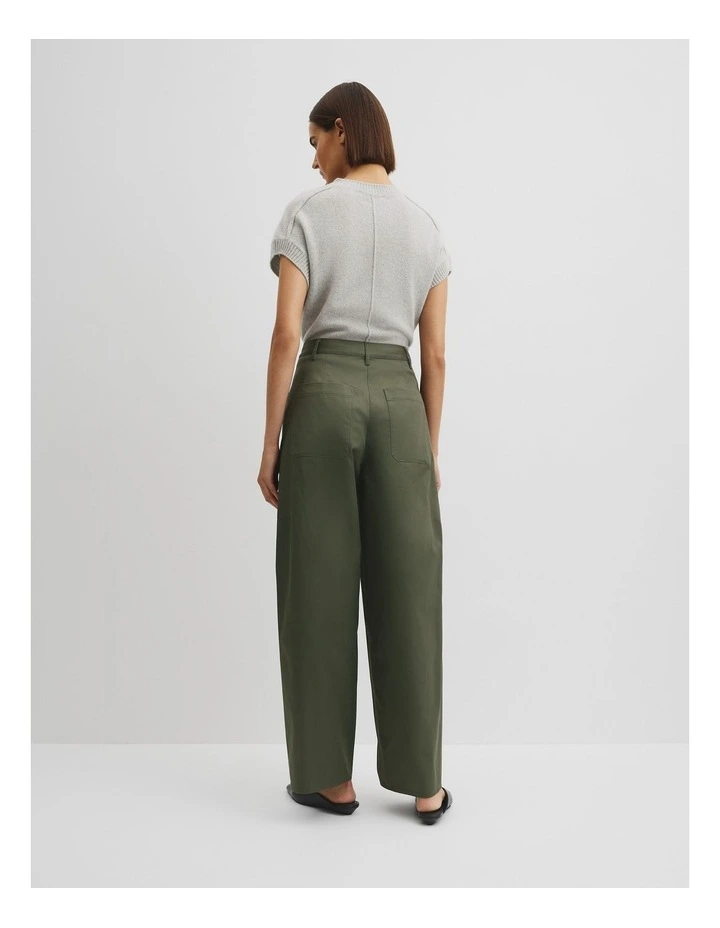 Australian Cotton Tapered Drill Pant in Moss Green image 4