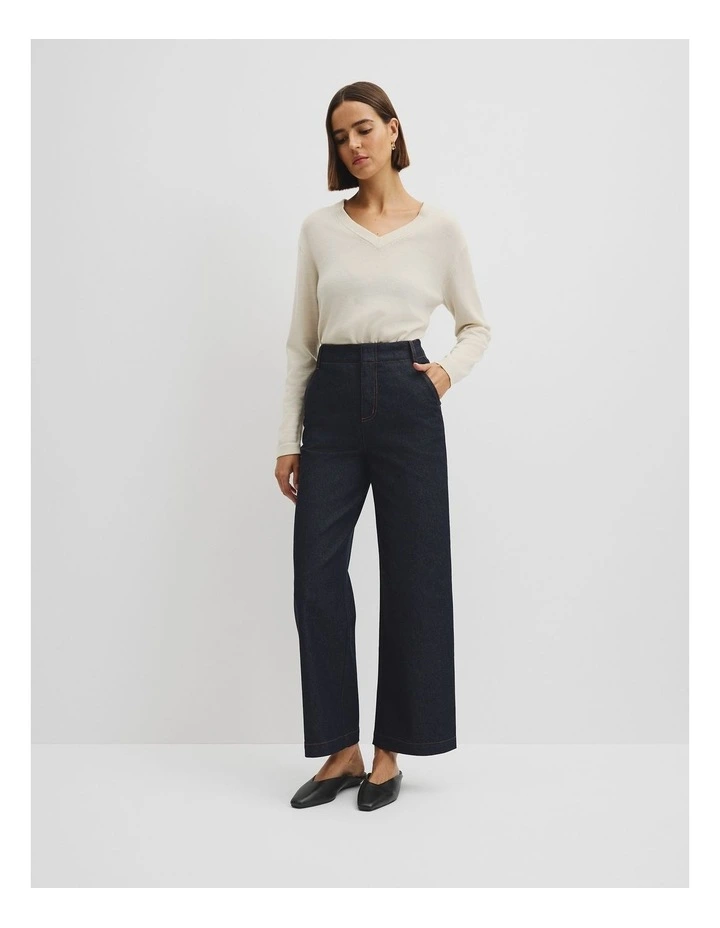 High Rise Wide Leg Jean in Indigo Rinse image 1