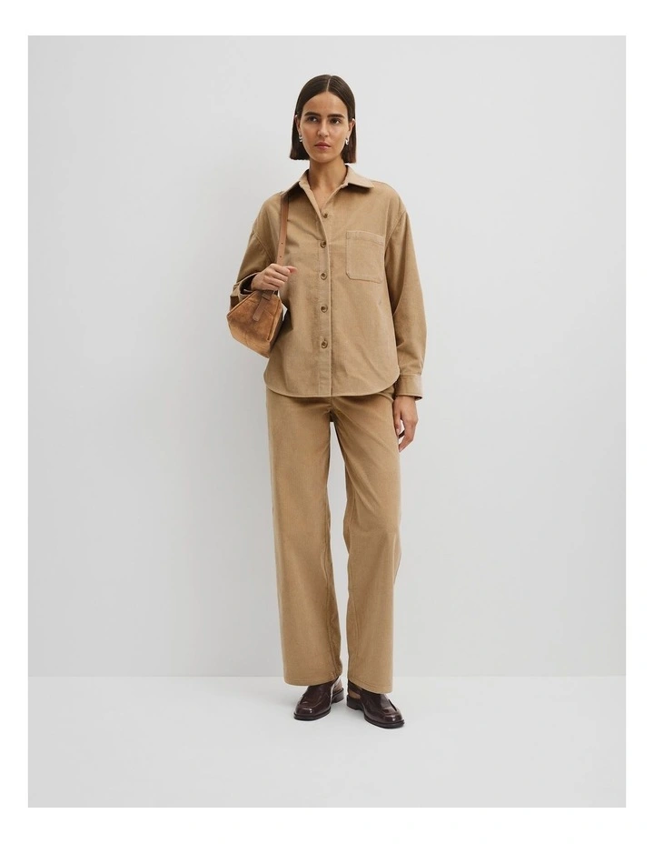 Corduroy Shacket in Almond image 2