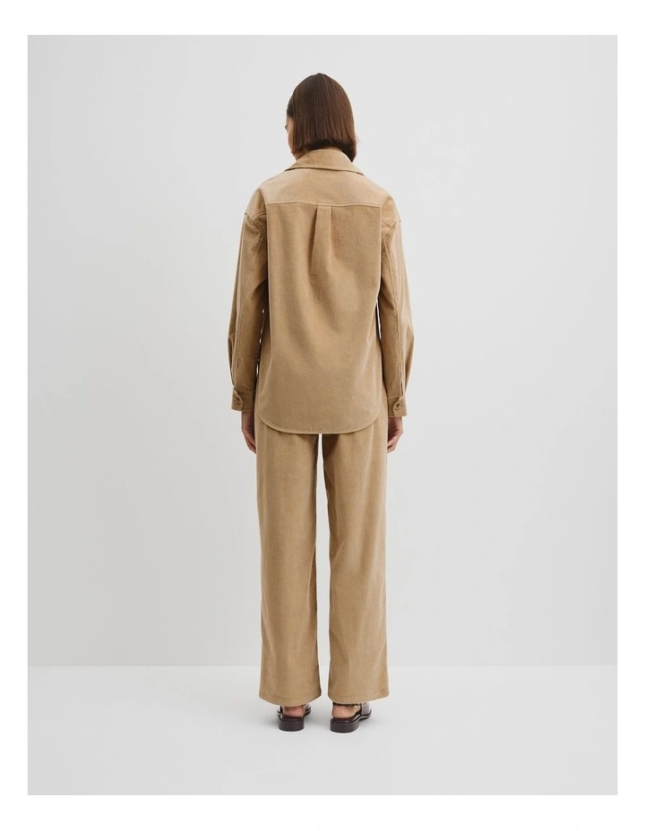 Corduroy Shacket in Almond image 4