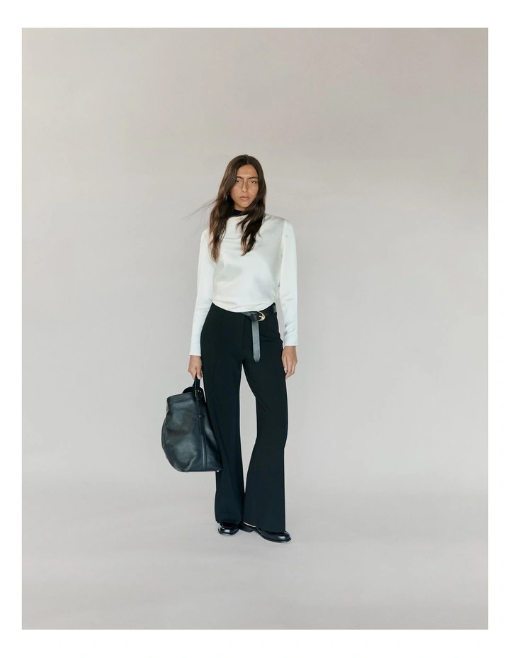 Draped Long Sleeve Blouse in Antique White image 2