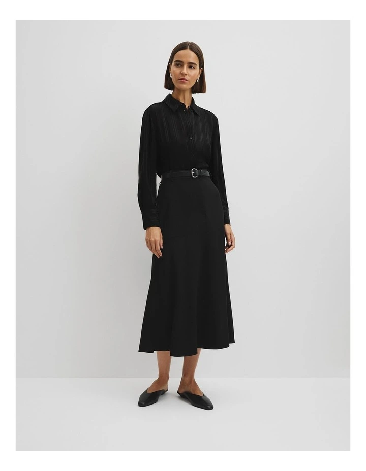 Self Stripe Shirt in Black image 2