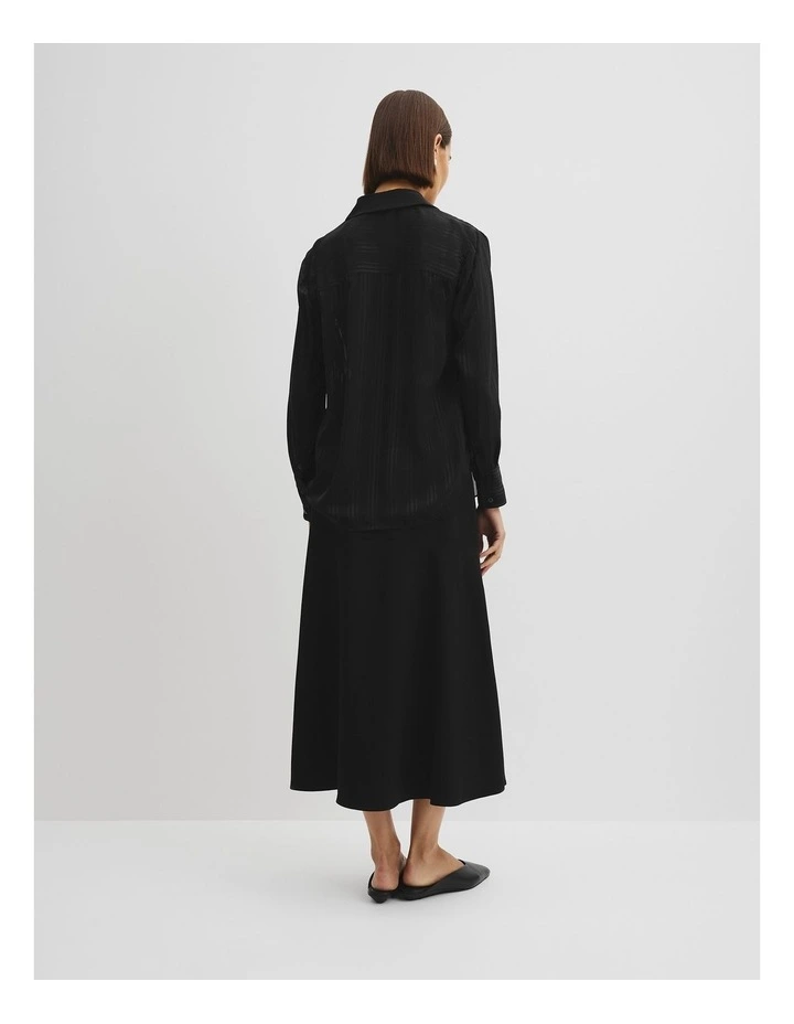 Self Stripe Shirt in Black image 4