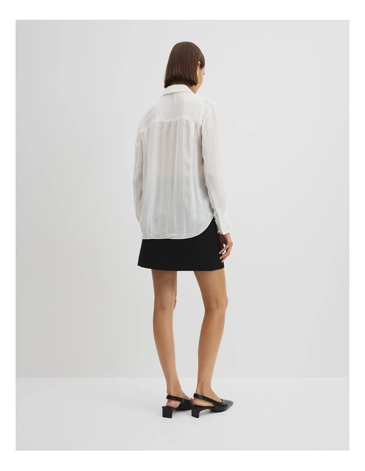 Self Stripe Shirt in Antique White image 4