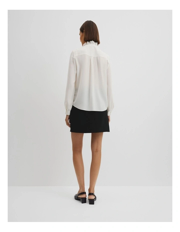 Long Sleeve Ruffle Shirt in Antique White image 4