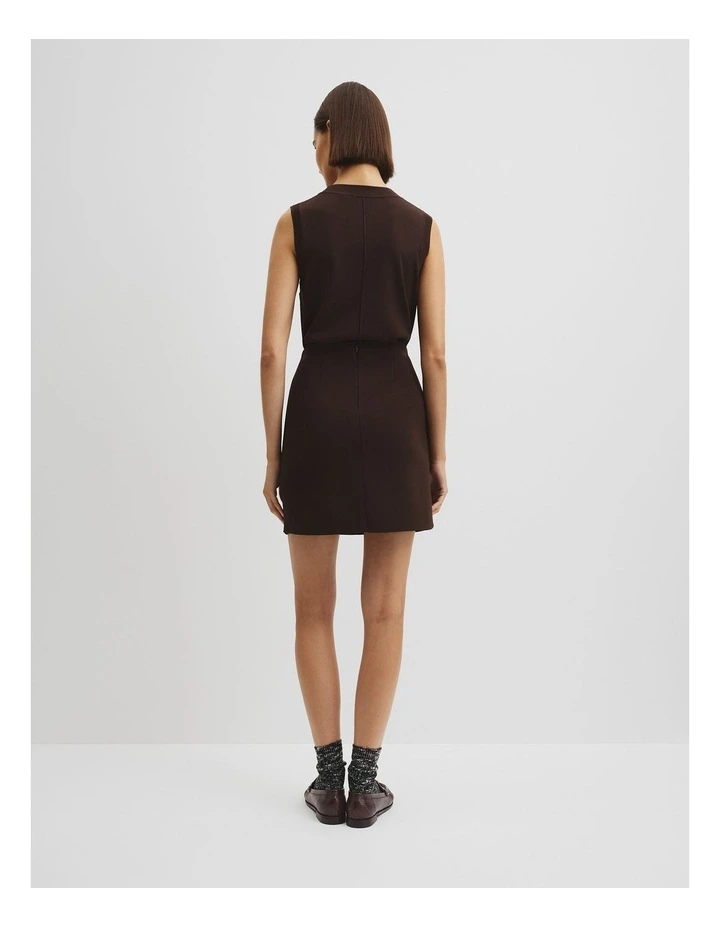 Compact Knit Mini Skirt in Cocoa Bean image 4