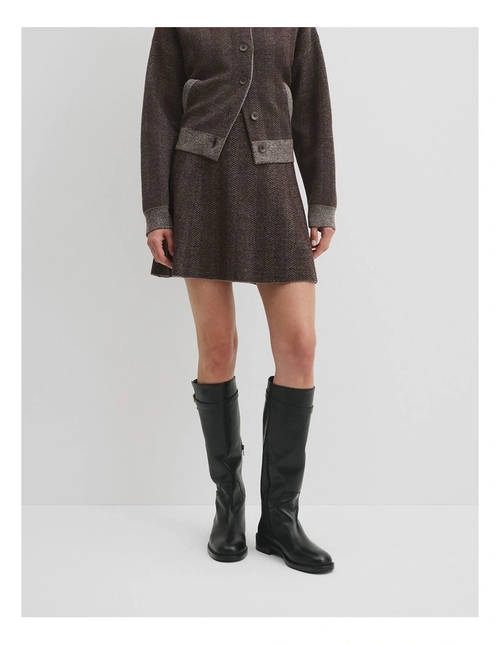 Herringbone Knit Skirt in Cocoa Bean Twist image 3
